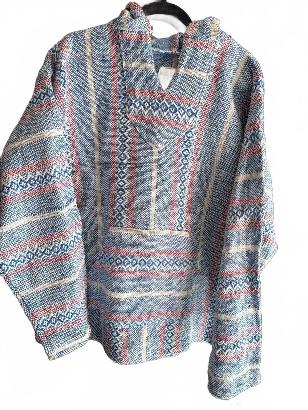 Baja Joe Men's XXL Blue Patterned Pullover Hoodie